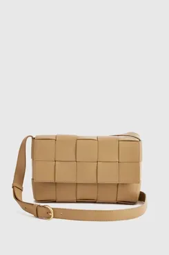 Quince Italian Leather Handwoven Flap Crossbody
