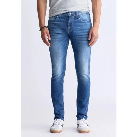 BUFFALO David Bitton Evan-X Denim Mens Slim Straight Leg Jeans, Medium Blue