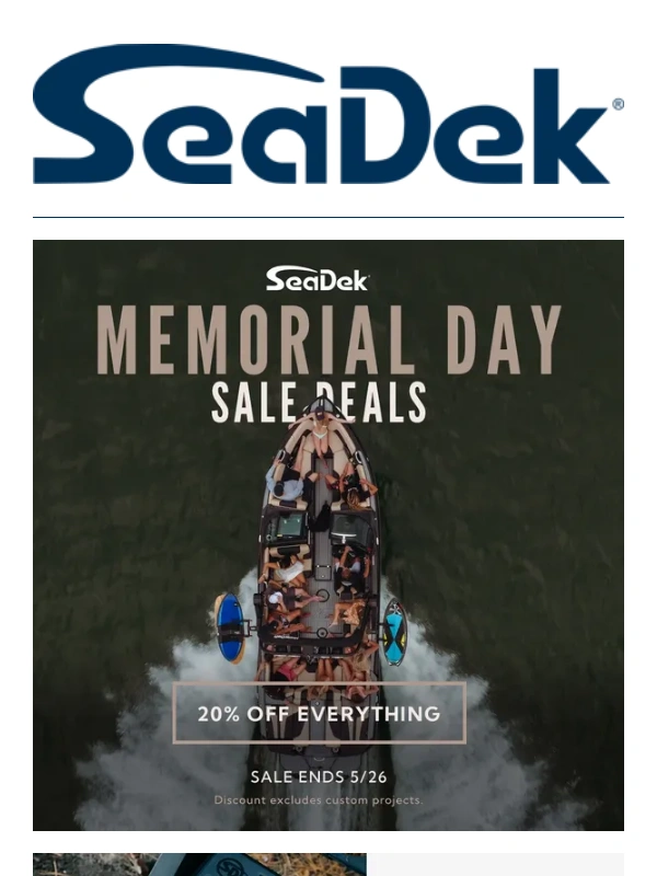 SeaDek - 20% off ALL products now through Memorial Day!
