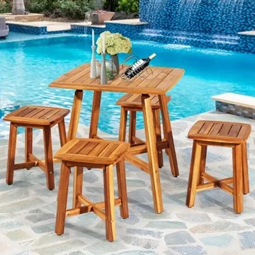 5pc Acacia Patio Dining Set
