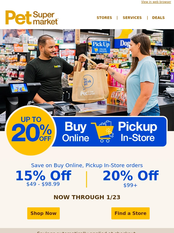 Pet Supermarket - 20% OFF ?️ In-Store Pickup starts NOW