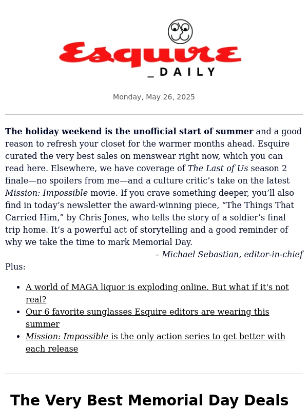 Esquire - The Best Menswear Sales Right Now