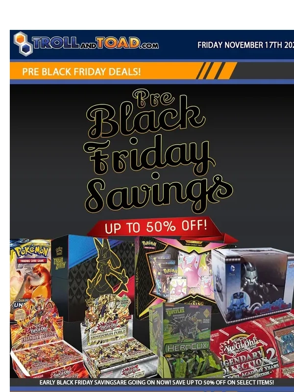 Troll And Toad - Black Friday Sale Starts Wednesday November 22nd! Yugioh Valiant Smashers Out Now