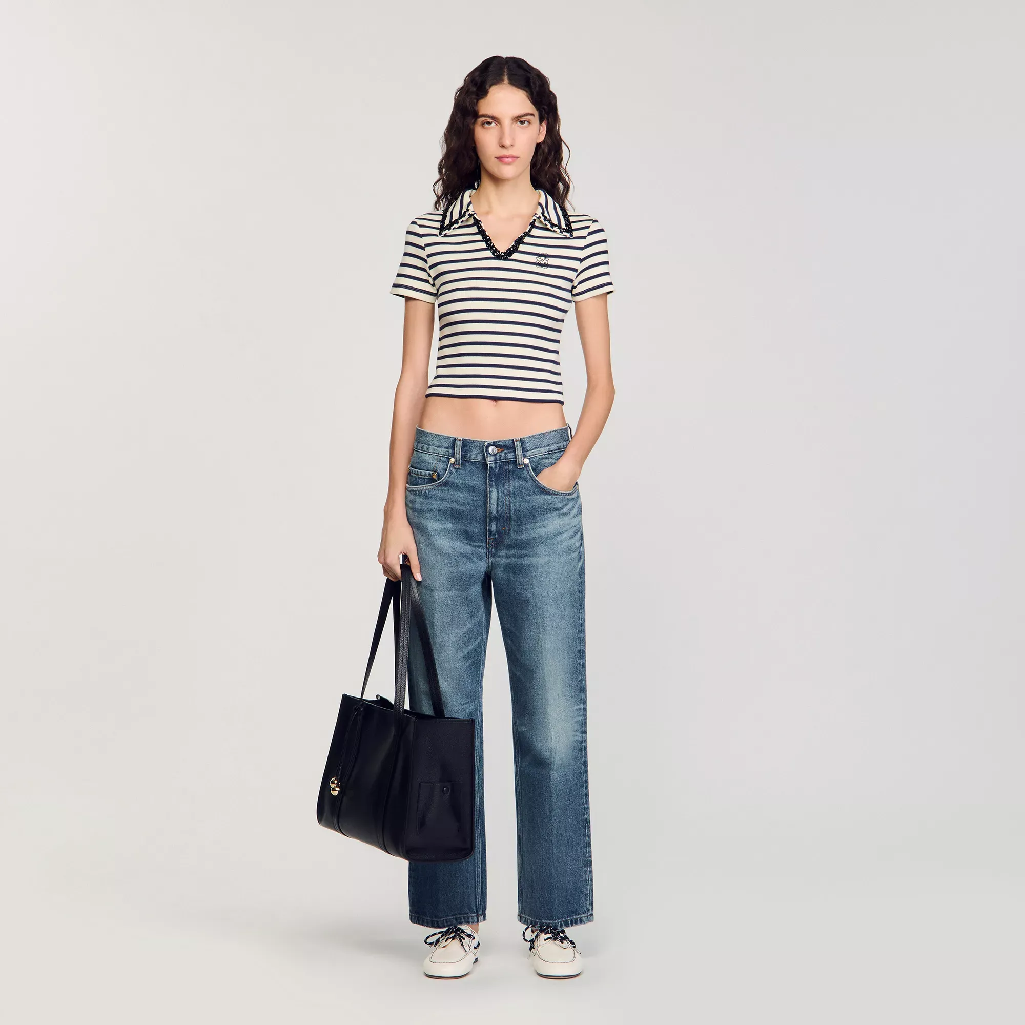 Sandro Striped polo shirt - female - M