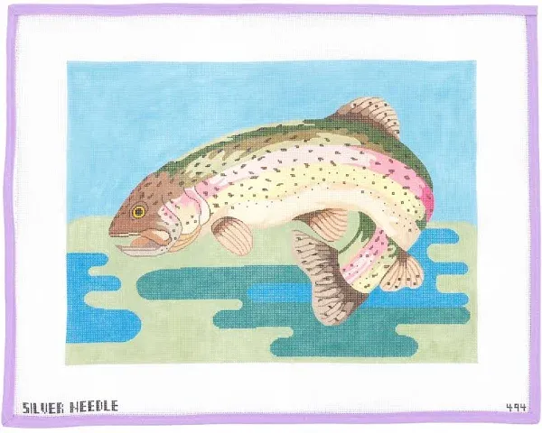 Lycette Designs Large Trout Needlepoint Canvas