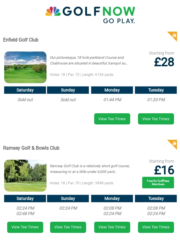 Golf Now - Let's Go! Book your next game today