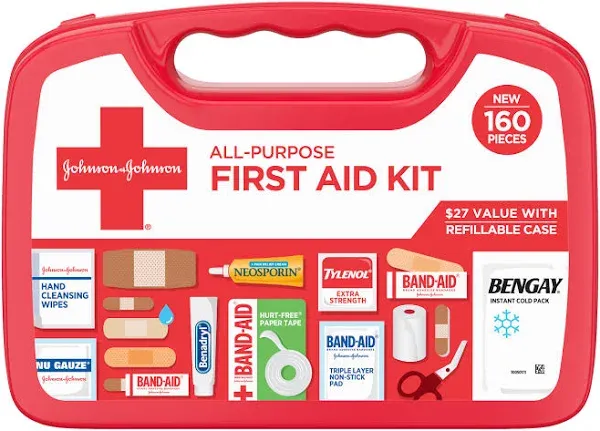Johnson & Johnson First Aid Kit 160 Cnt All Purpose