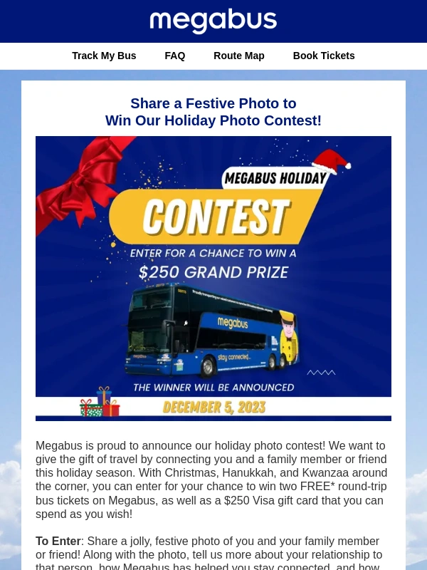 megabus - Enter Our Holiday Photo Contest ?