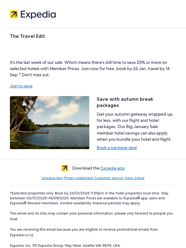 Expedia - Sale ends soon: book now to save 25%+