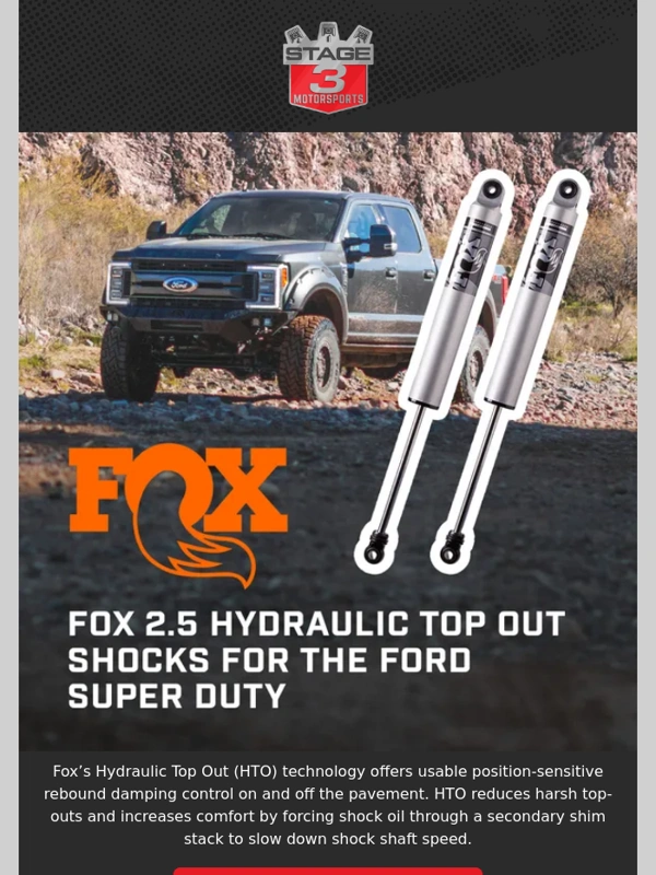 Stage 3 Motorsports - Bolt On FOX HTO Shocks to Get the Best Ride Out of Your Super Duty