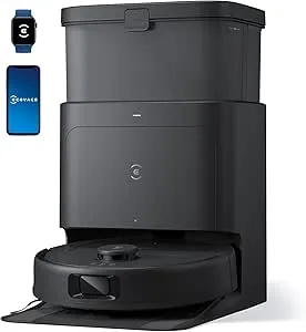 $399.99 ECOVACS DEEBOT N30 Omni Robot Vacuum and Mop, TruEdge Adaptive Edge Mopping, ZeroTangle 2.0 Technology, Hot Air-Drying, Self-Emptying, Auto-Lift Mopping, Obstacle Avoidance