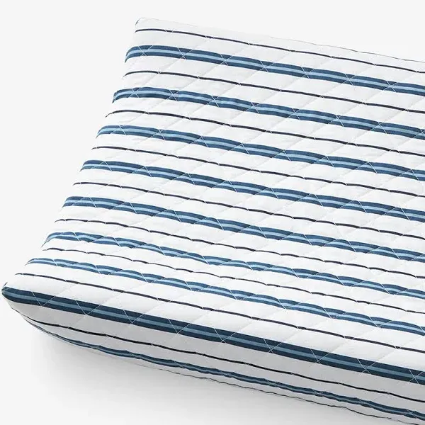 The Company Store Vertical Stripes Quilted Changing Pad Cover