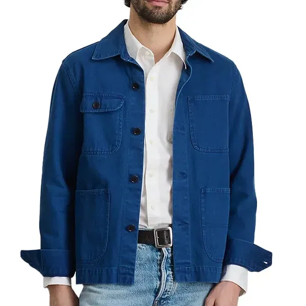 Alex Mill Garment Dyed Work Jacket in Recycled Denim