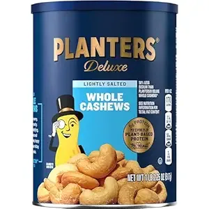 PLANTERS Deluxe Lightly Salted Cashews, Party Snacks, Plant-Based Protein, Quick Snack for Adults, After School Snack, Flavored with Sea Salt, Kosher, 1lb 2.25oz