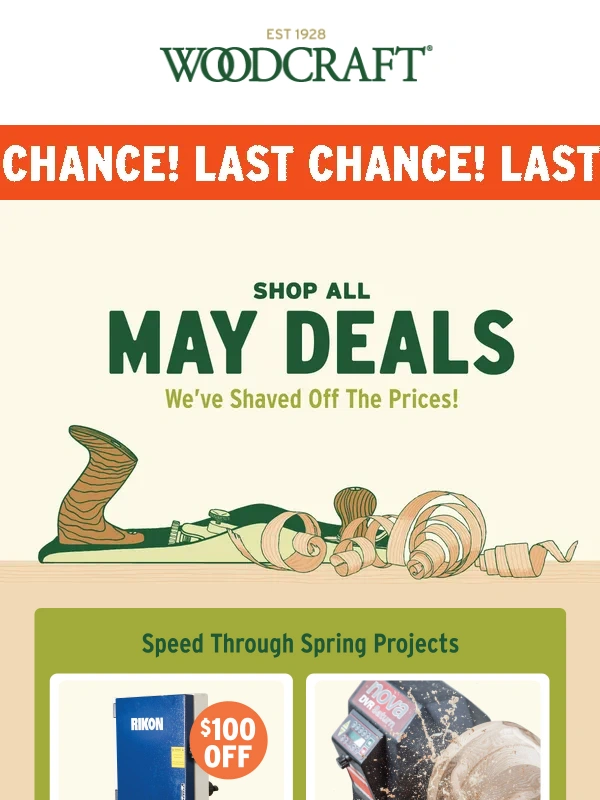 Woodcraft - Final Days To Save! This Month's Deals Disappear Soon!