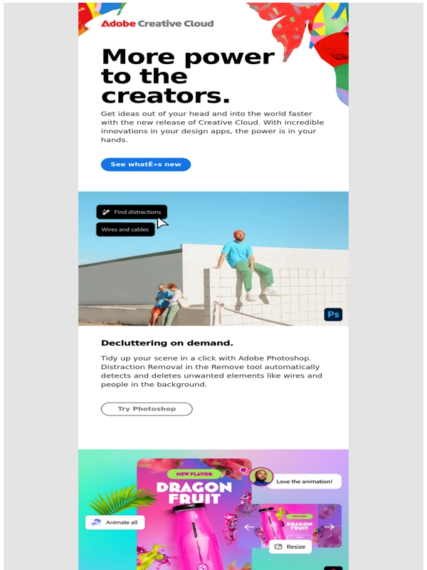 Adobe - New design features to fire up your imagination