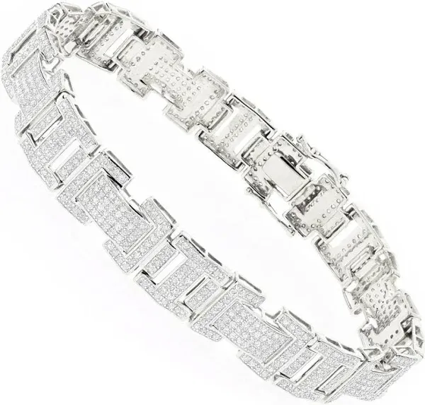 ItsHot 10K Gold Men's Diamond Bracelet 3.22ct