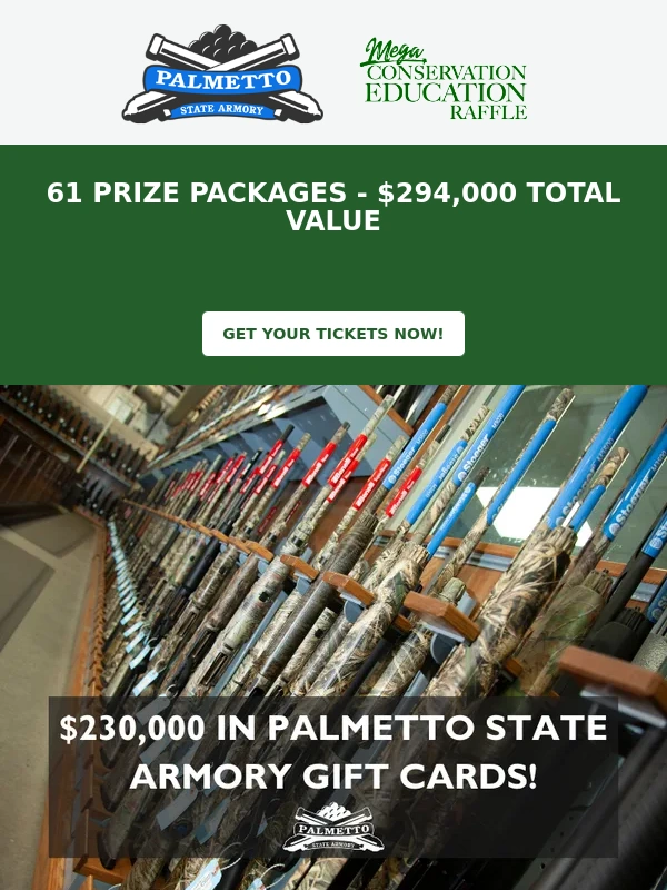 Palmetto State Armory - 1 DAY LEFT - Don't Miss Your Shot! | The Mega Conservation Education Raffle