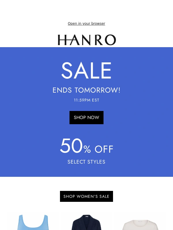 Hanro - Sale Ends Tomorrow!