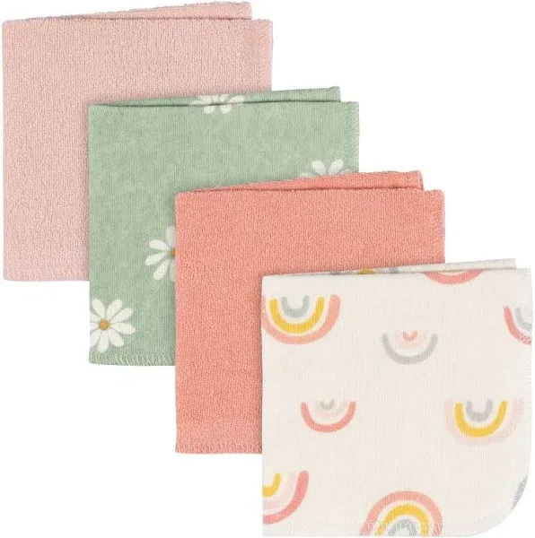 Gerber Baby Girls Rainbow Terry Washcloths