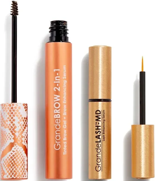 GRANDE Cosmetics GrandeBROW 2-in-1 Tinted Brow Gel + GrandeLASH Travel Serum Duo - Light | Dermstore