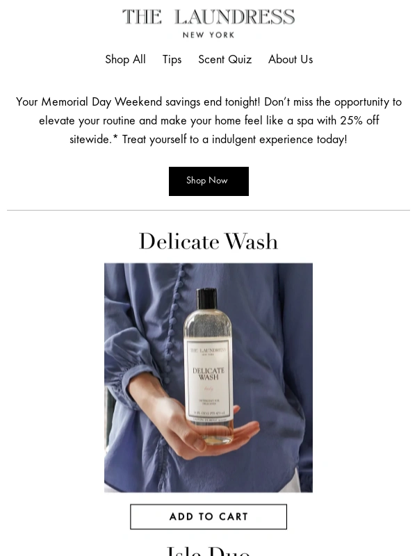 The Laundress - 25% Off Ends Tonight!