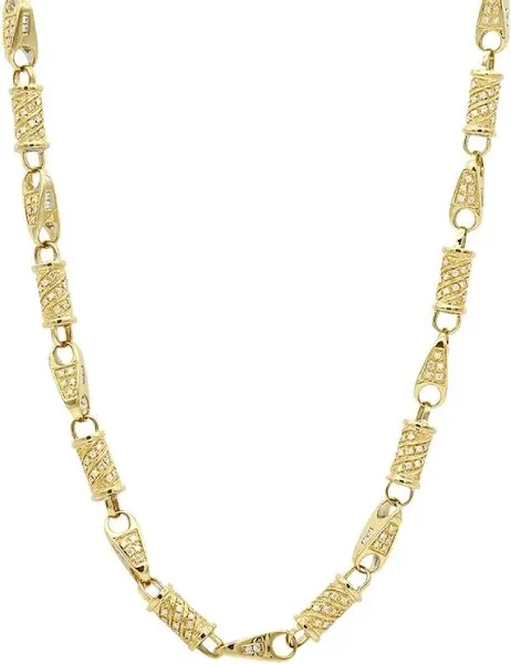 ItsHot Solid 14K Gold Diamond Chain for Men 24-30in Long Necklace 5.75-7ct