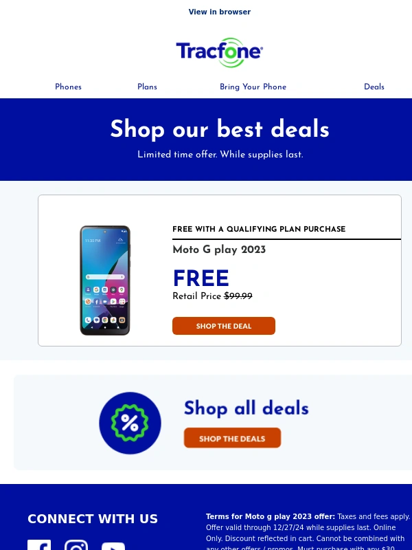 TracFone - Get a FREE moto phone for the holidays ?