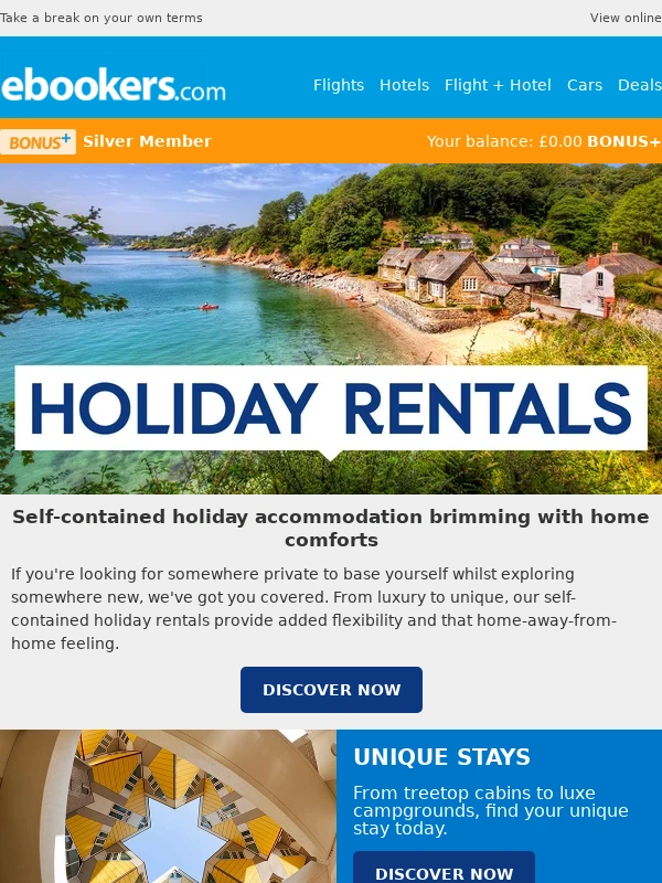 ebookers - Holiday rentals for every type of trip