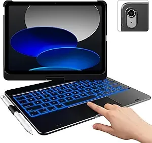 typecase Touch iPad 10th Generation Case with Keyboard (10.9", 2022), Multi-Touch Trackpad, 10 Color Backlight, 360° Rotatable, Thin & Light for Apple iPad 10th Gen 10.9 (Black)