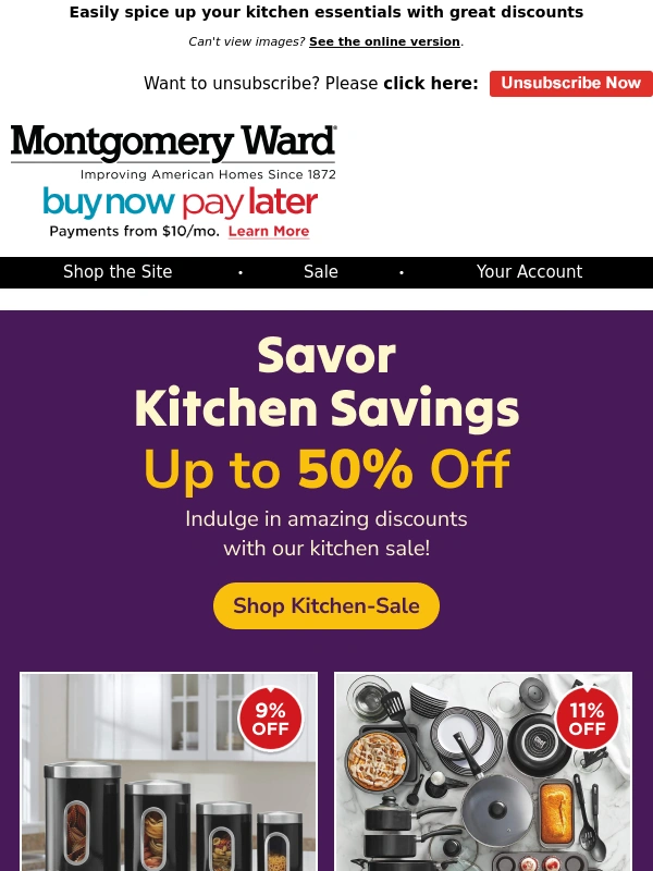 Montgomery Ward - Kitchen Sale: Take Advantage of Up to 50% Off!