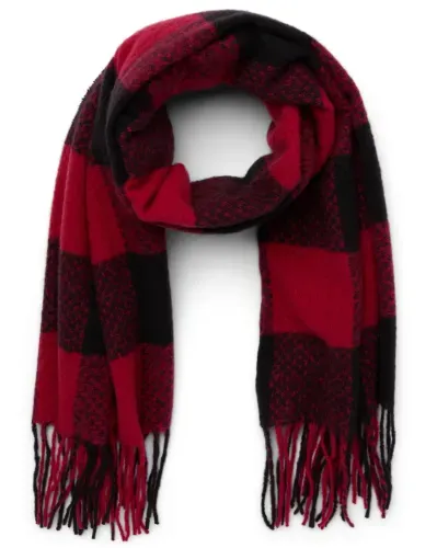 Time and Tru Women's Buffalo Plaid Blanket Winter Scarf