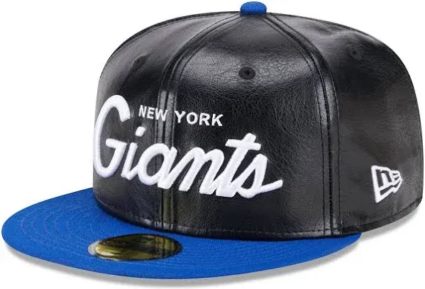 New Era NFL Oilers Faux Leather Crown Fitted Hat