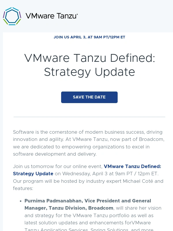 Vmware -  VMware Tanzu Defined: Strategy Update on April 3,2024