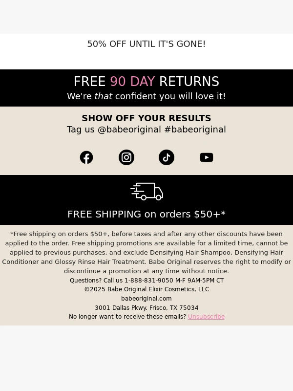 Babe Lash - 50% Off & Stocking Out – For Good ?