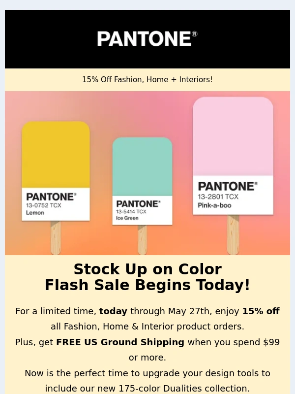 Pantone - SALE STARTS NOW: 15% Off ?