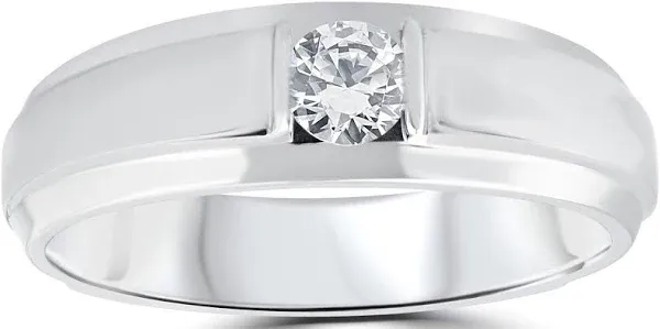 Pompeii3 1/6Ct Men's Diamond Solitaire Ring 10K