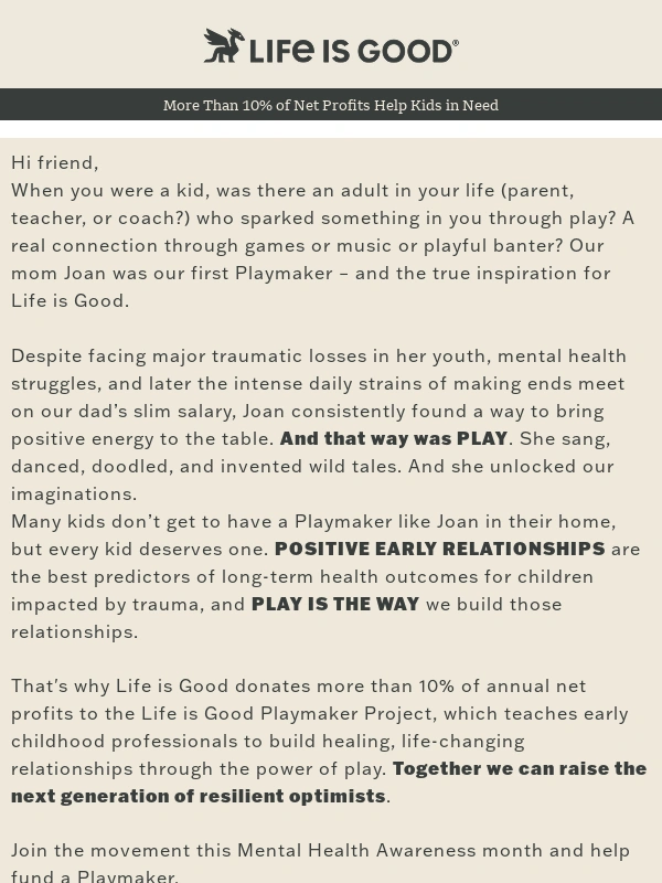Life Is Good - The Original Playmaker