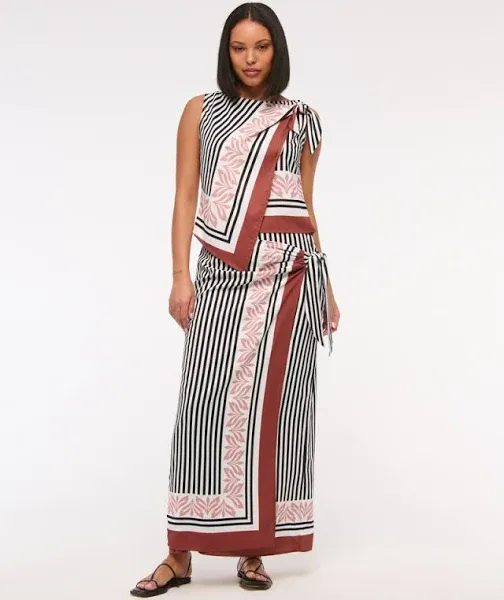 Abercrombie & Fitch Women's High Rise Scarf Maxi Skirt