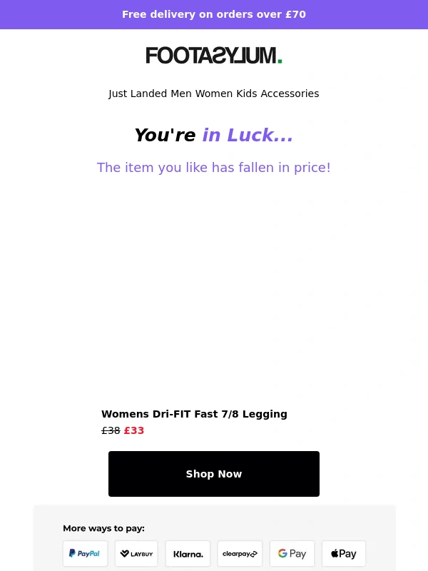 Footasylum - An item you like is on Sale
