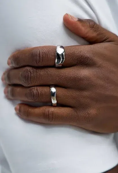 Fashion Nova Men's Gaze Silver Ring Set