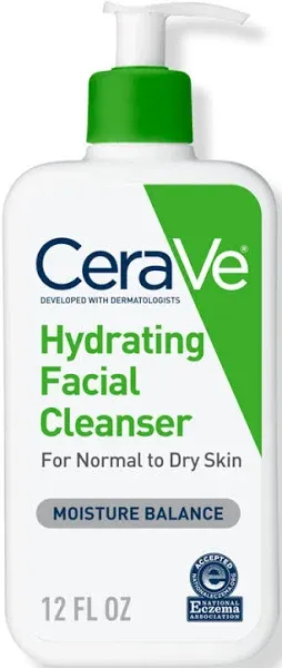 CeraVe Hydrating Facial Cleanser, Gentle Face Wash for Balanced to Dry Skin