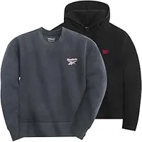 2-Pack Reebok Girl's Fashion Crewneck Sweatshirts (Size: 7 in Black / Dk Grey Heather)