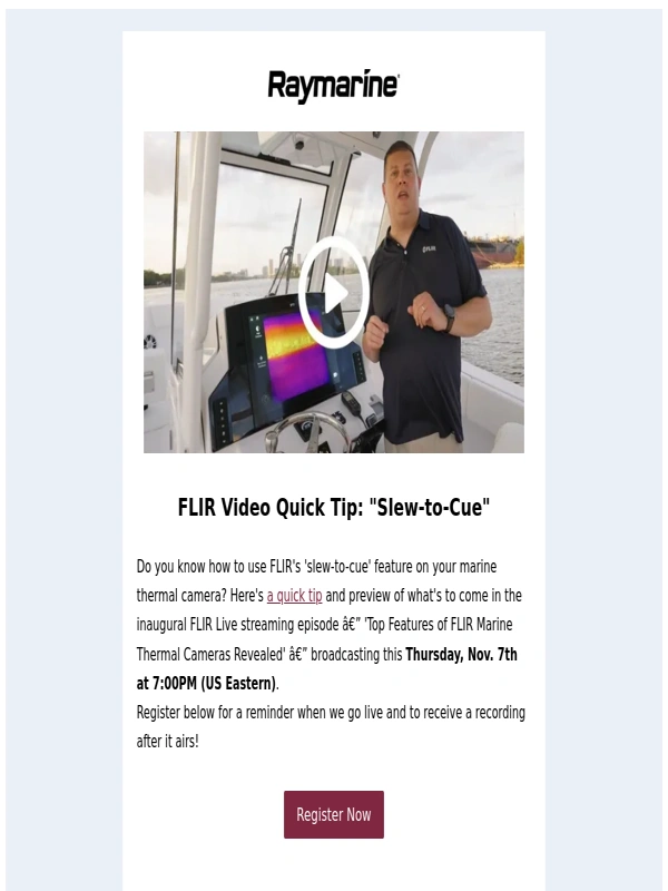 Raymarine - ? Join FLIR Live for Top Marine Camera Features!