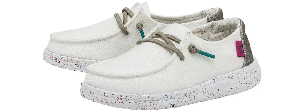 Hey Dude Wendy Youth Shoes in Disco White