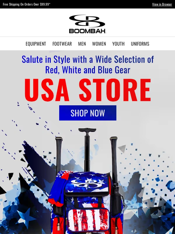 Boombah - Salute in Style with USA Gear!