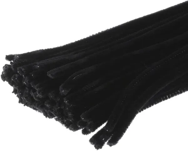 Factory Direct Craft Black Pipe Cleaners 12'' x 6 mm diameter