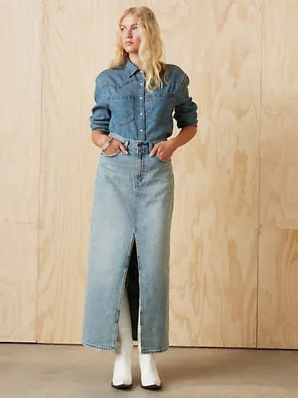 Levi's Chemise Western Teodora Lightweight - Femme - Bleu - XS