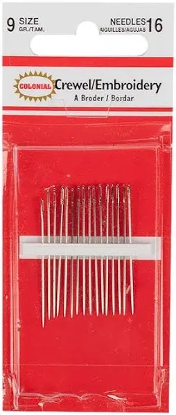 Colonial Crewel and Embroidery Needles Size 9