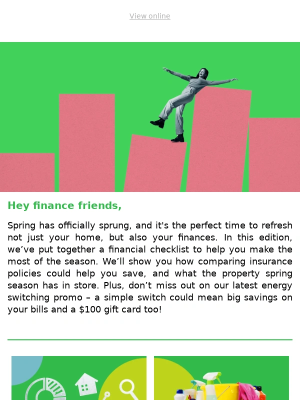 Mozo - September financial checklist | Clean your insurance | Spring property season | Switch energy deal